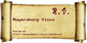 Mayersberg Vince névjegykártya